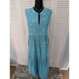 Vineyard Vines Blue and Green Midi Dress